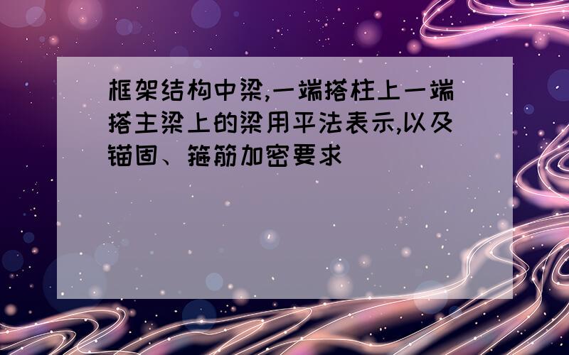 框架结构中梁,一端搭柱上一端搭主梁上的梁用平法表示,以及锚固、箍筋加密要求