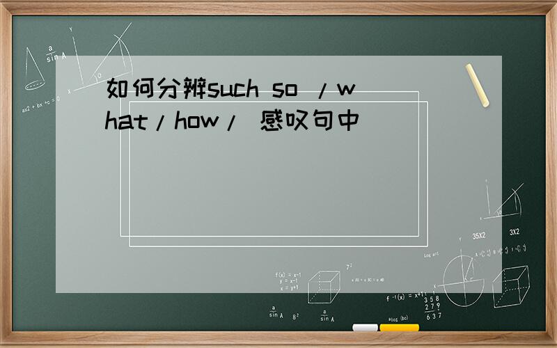 如何分辨such so /what/how/ 感叹句中