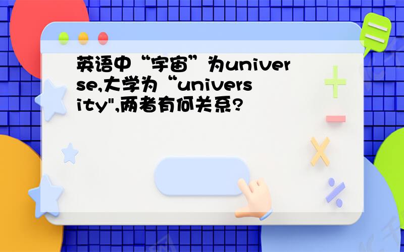 英语中“宇宙”为universe,大学为“university