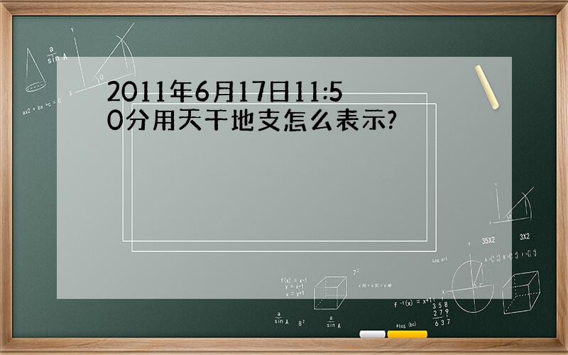 2011年6月17日11:50分用天干地支怎么表示?