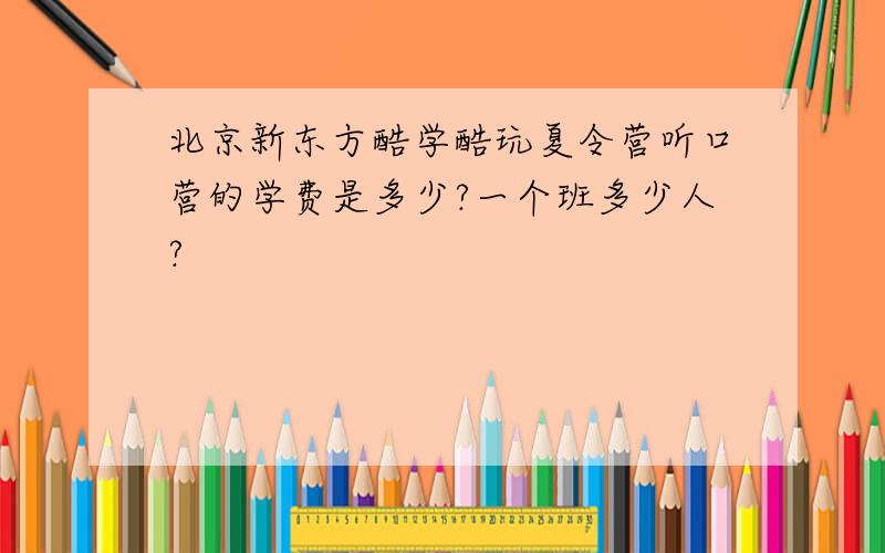 北京新东方酷学酷玩夏令营听口营的学费是多少?一个班多少人?