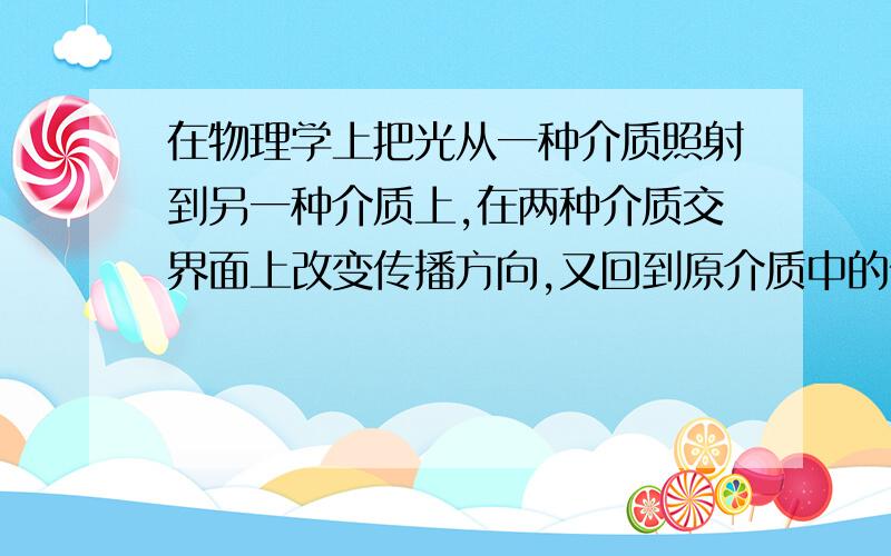 在物理学上把光从一种介质照射到另一种介质上,在两种介质交界面上改变传播方向,又回到原介质中的传播现象叫做________