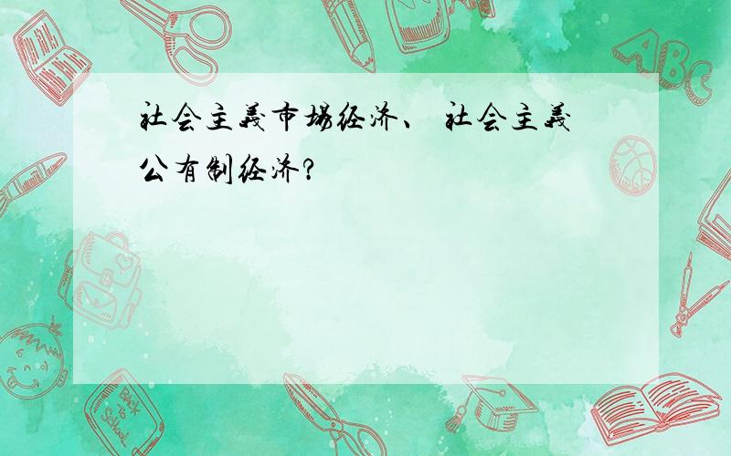 社会主义市场经济、 社会主义公有制经济?