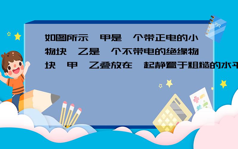 如图所示,甲是一个带正电的小物块,乙是一个不带电的绝缘物块,甲、乙叠放在一起静置于粗糙的水平地板上,地板上方空间有水平方