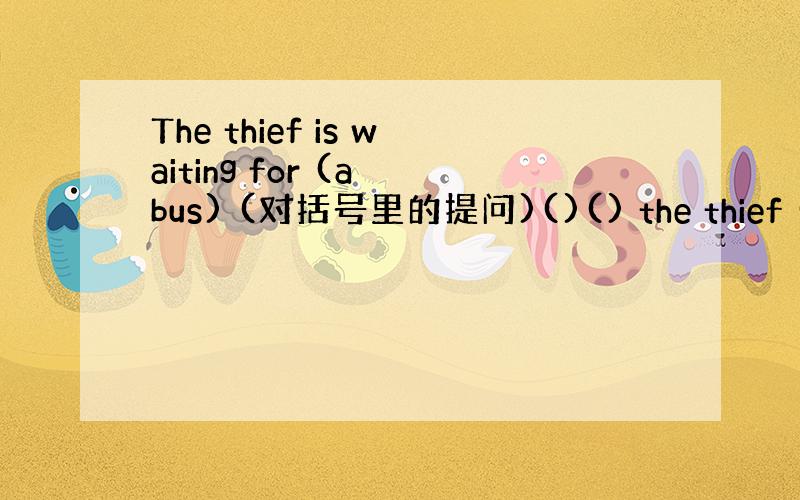 The thief is waiting for (a bus) (对括号里的提问)()() the thief ()(