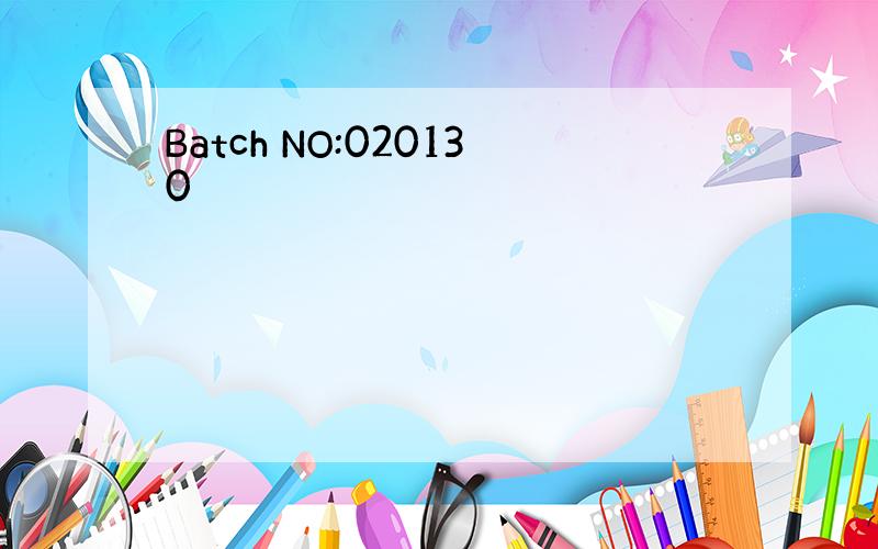 Batch NO:020130