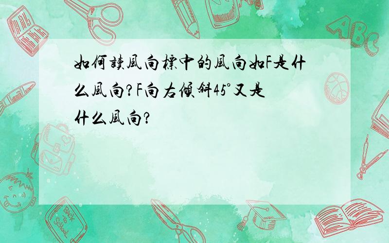 如何读风向标中的风向如F是什么风向?F向右倾斜45°又是什么风向?