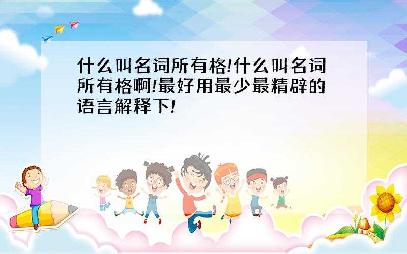 什么叫名词所有格!什么叫名词所有格啊!最好用最少最精辟的语言解释下!