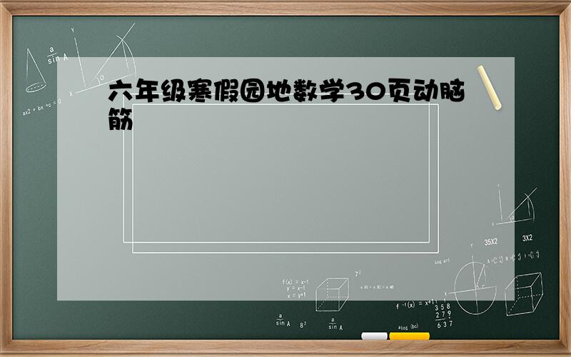 六年级寒假园地数学30页动脑筋