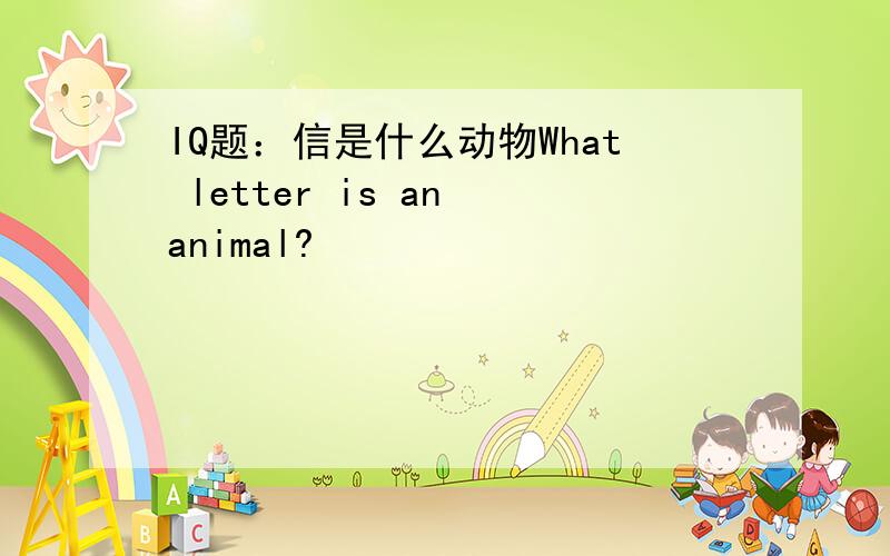 IQ题：信是什么动物What letter is an animal?