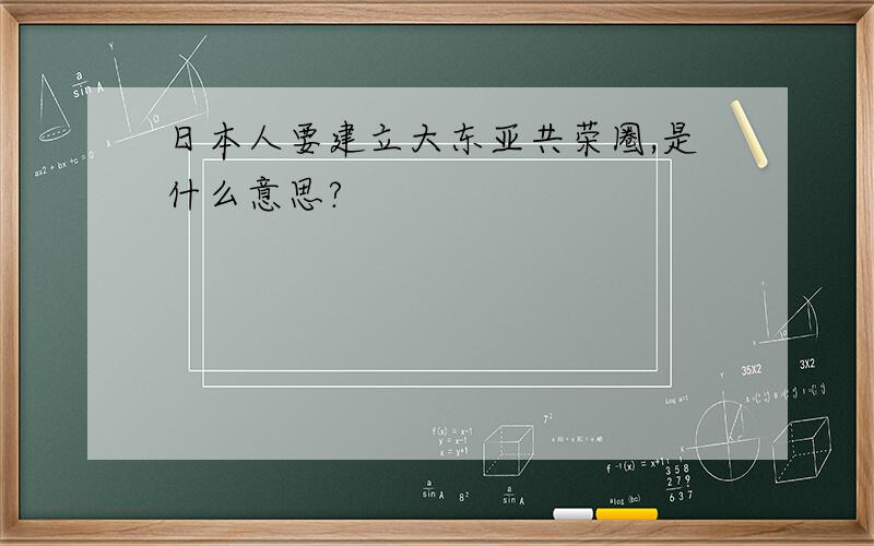 日本人要建立大东亚共荣圈,是什么意思?