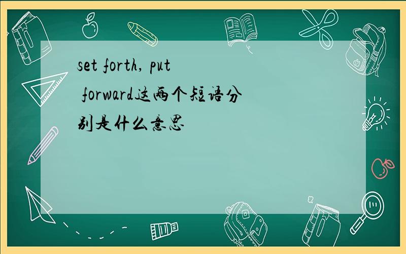 set forth, put forward这两个短语分别是什么意思