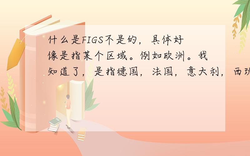 什么是FIGS不是的，具体好像是指某个区域。例如欧洲。我知道了，是指德国，法国，意大利，西班牙