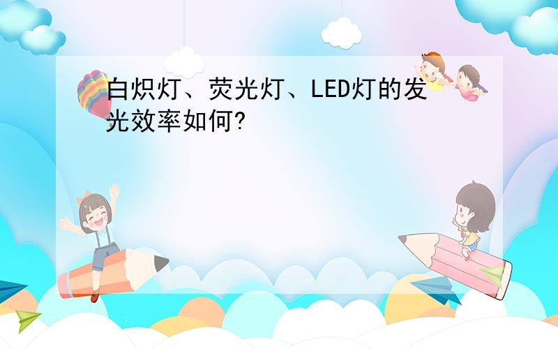 白炽灯、荧光灯、LED灯的发光效率如何?