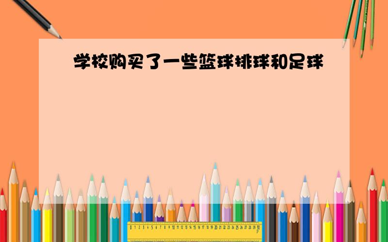 学校购买了一些篮球排球和足球