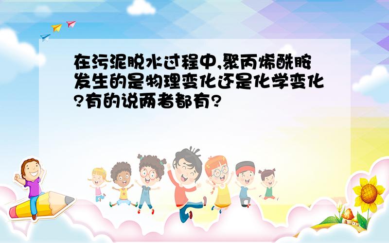 在污泥脱水过程中,聚丙烯酰胺发生的是物理变化还是化学变化?有的说两者都有?