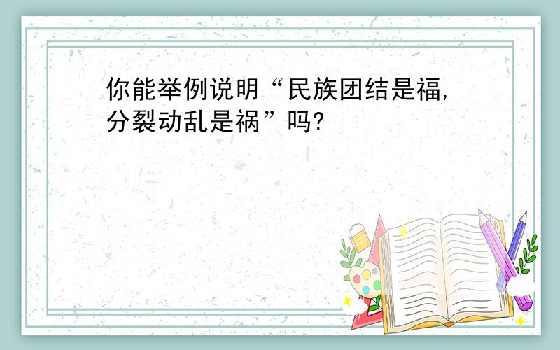 你能举例说明“民族团结是福,分裂动乱是祸”吗?