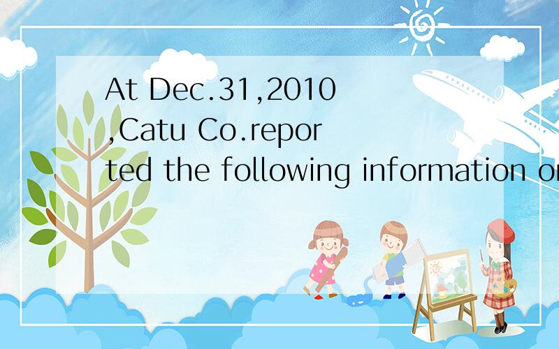 At Dec.31,2010,Catu Co.reported the following information on