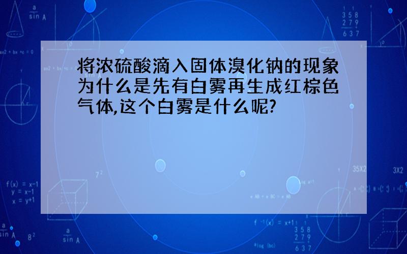 将浓硫酸滴入固体溴化钠的现象为什么是先有白雾再生成红棕色气体,这个白雾是什么呢?