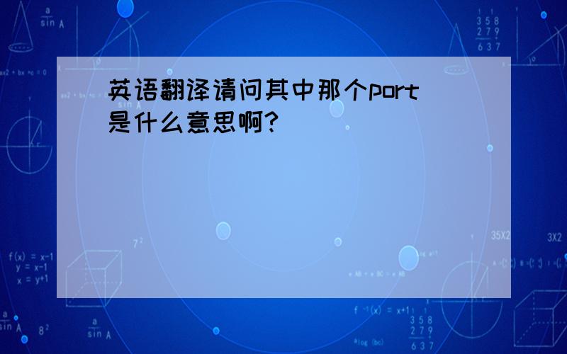 英语翻译请问其中那个port是什么意思啊?