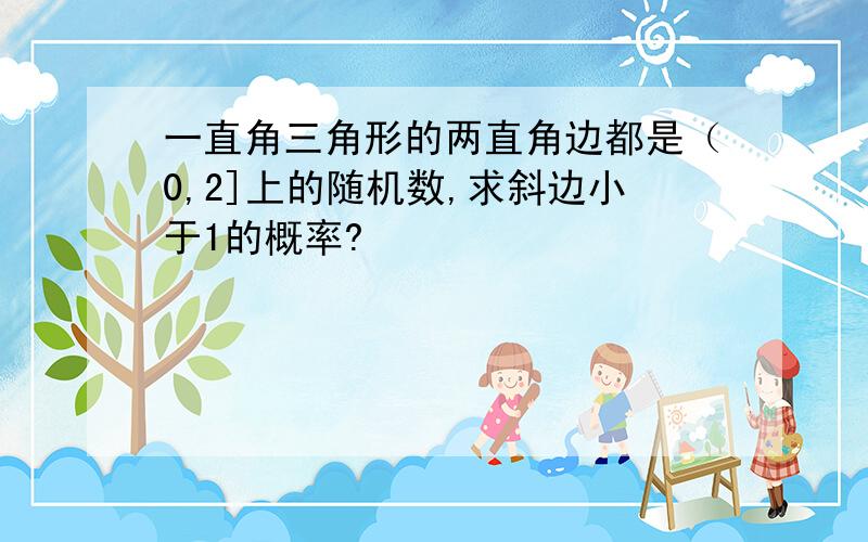 一直角三角形的两直角边都是（0,2]上的随机数,求斜边小于1的概率?