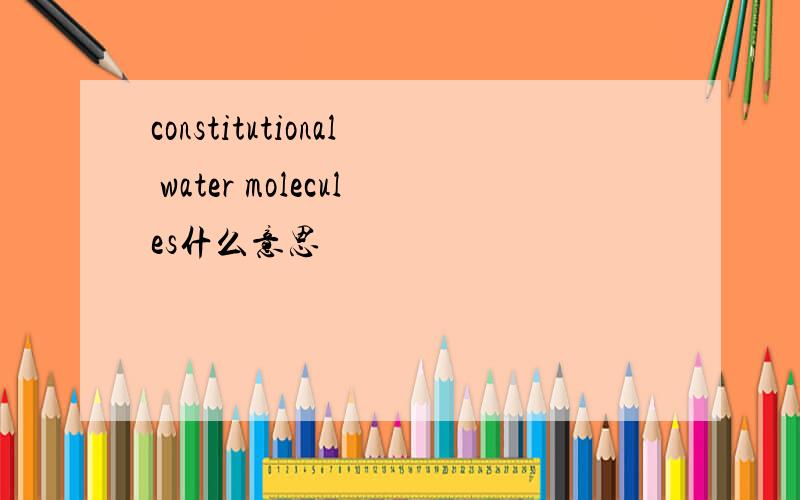 constitutional water molecules什么意思