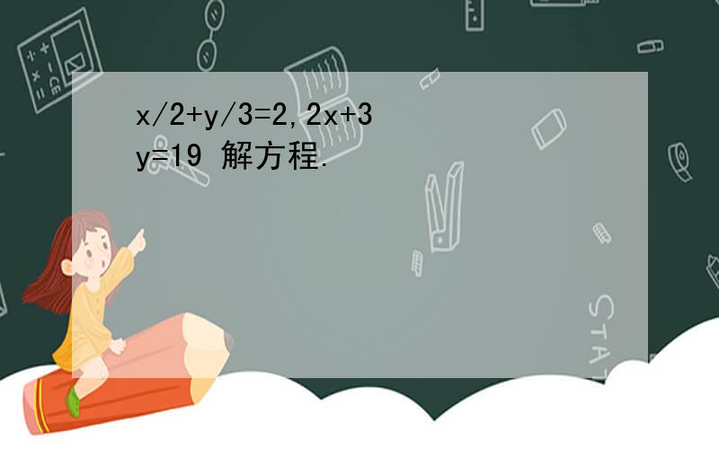 x/2+y/3=2,2x+3y=19 解方程.