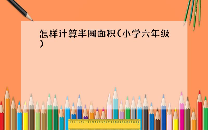 怎样计算半圆面积(小学六年级)