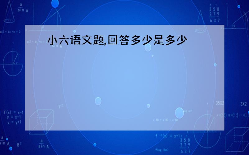 小六语文题,回答多少是多少