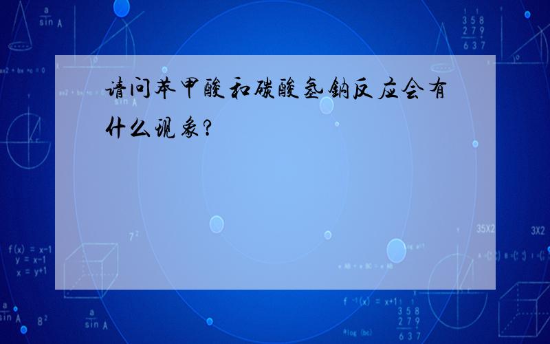 请问苯甲酸和碳酸氢钠反应会有什么现象?