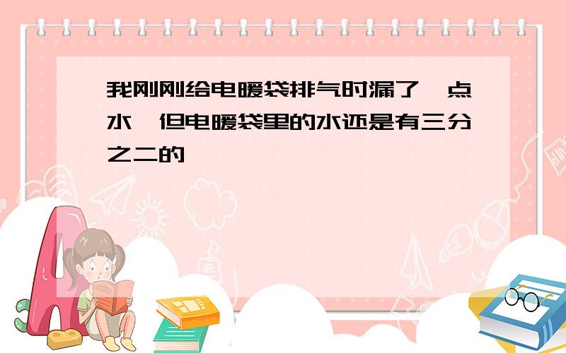 我刚刚给电暖袋排气时漏了一点水,但电暖袋里的水还是有三分之二的,