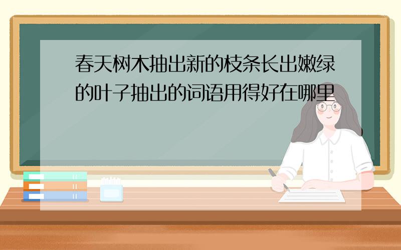 春天树木抽出新的枝条长出嫩绿的叶子抽出的词语用得好在哪里