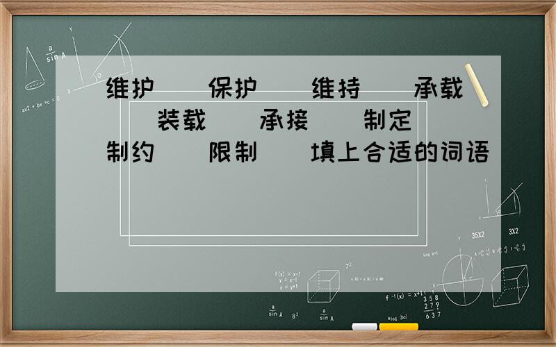 维护（）保护（）维持（）承载（）装载（）承接（）制定（）制约（）限制（）填上合适的词语