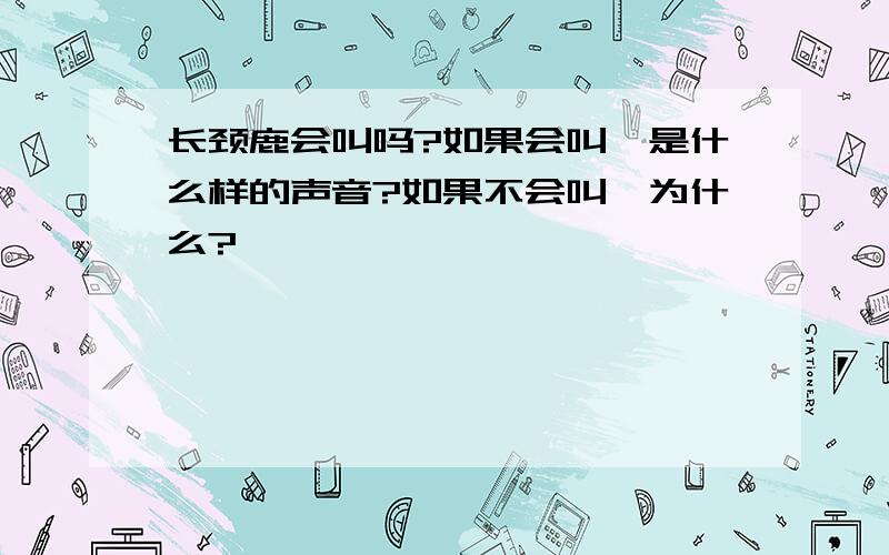 长颈鹿会叫吗?如果会叫,是什么样的声音?如果不会叫,为什么?