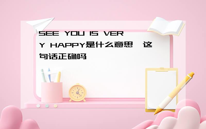 SEE YOU IS VERY HAPPY是什么意思,这句话正确吗