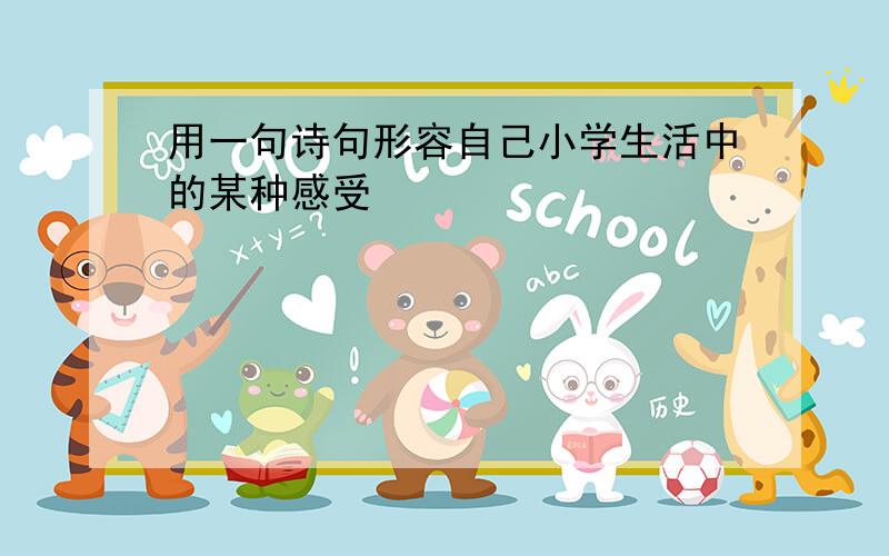 用一句诗句形容自己小学生活中的某种感受