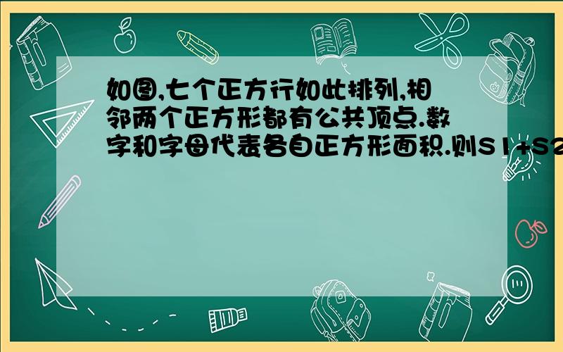 如图,七个正方行如此排列,相邻两个正方形都有公共顶点.数字和字母代表各自正方形面积.则S1+S2+S3+S4=