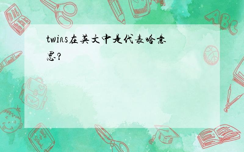 twins在英文中是代表啥意思?