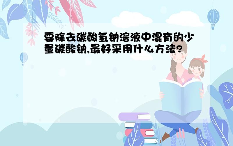 要除去碳酸氢钠溶液中混有的少量碳酸钠,最好采用什么方法?