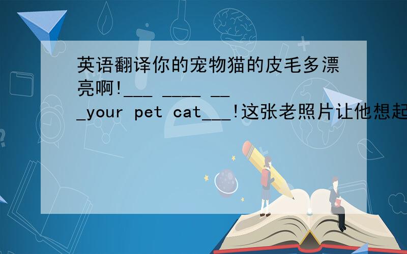 英语翻译你的宠物猫的皮毛多漂亮啊!___ ____ ___your pet cat___!这张老照片让他想起了他的故乡.