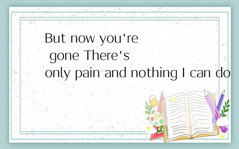 But now you're gone There's only pain and nothing I can do