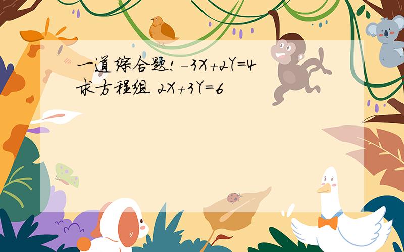 一道综合题!-3X+2Y=4求方程组 2X+3Y=6