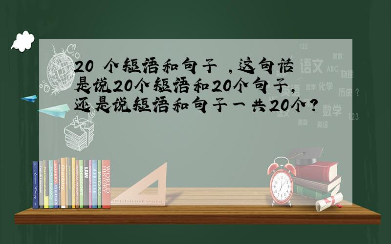 20 个短语和句子 ,这句话是说20个短语和20个句子,还是说短语和句子一共20个?