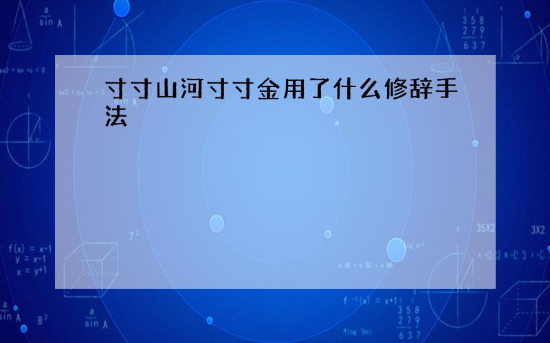 寸寸山河寸寸金用了什么修辞手法