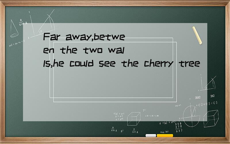 Far away,between the two walls,he could see the cherry tree