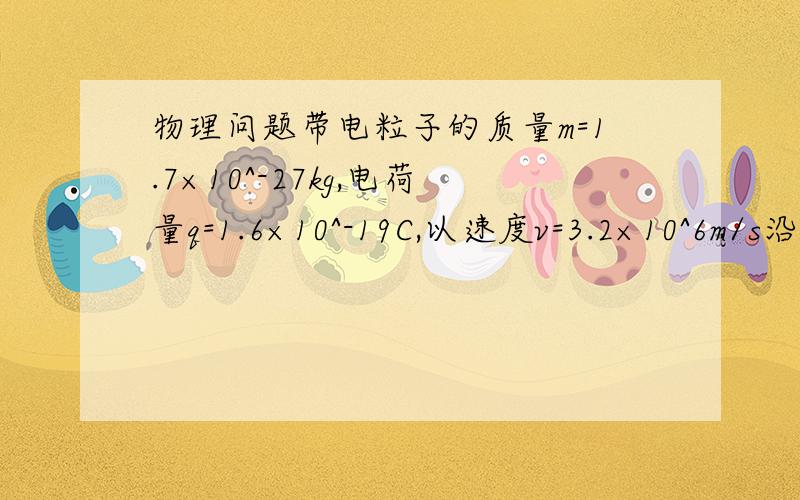 物理问题带电粒子的质量m=1.7×10^-27kg,电荷量q=1.6×10^-19C,以速度v=3.2×10^6m/s沿