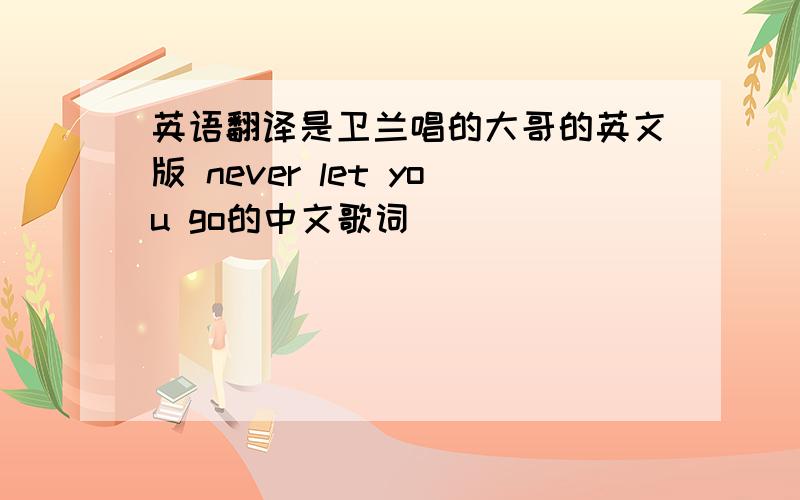 英语翻译是卫兰唱的大哥的英文版 never let you go的中文歌词