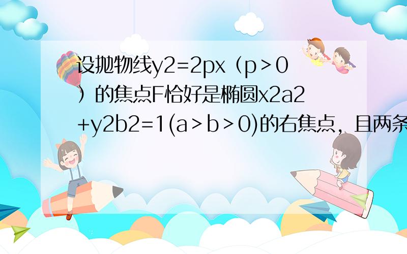 设抛物线y2=2px（p＞0）的焦点F恰好是椭圆x2a2+y2b2=1(a＞b＞0)的右焦点，且两条曲线的交点的连线过点