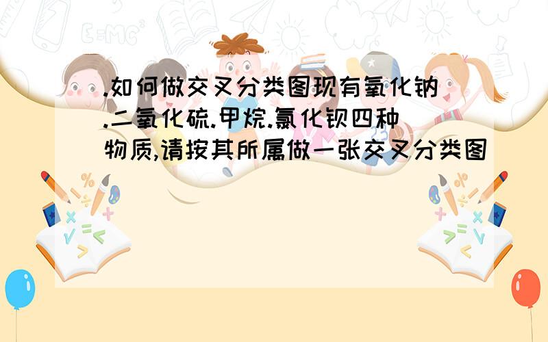 .如何做交叉分类图现有氧化钠.二氧化硫.甲烷.氯化钡四种物质,请按其所属做一张交叉分类图