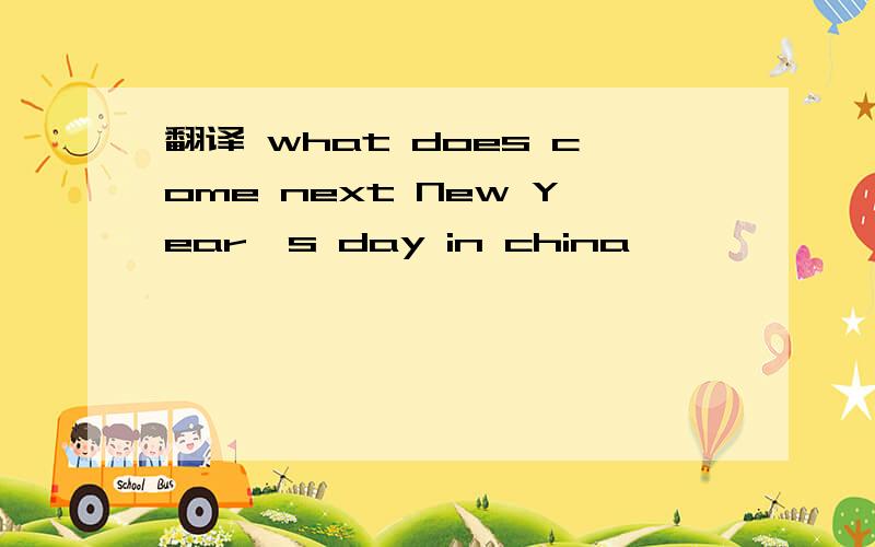 翻译 what does come next New Year's day in china